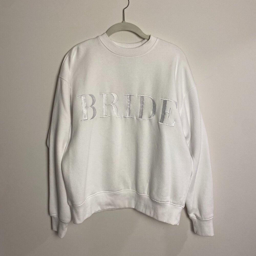 Six Stories Bride Crewneck Statement Sweatshirt - White Small